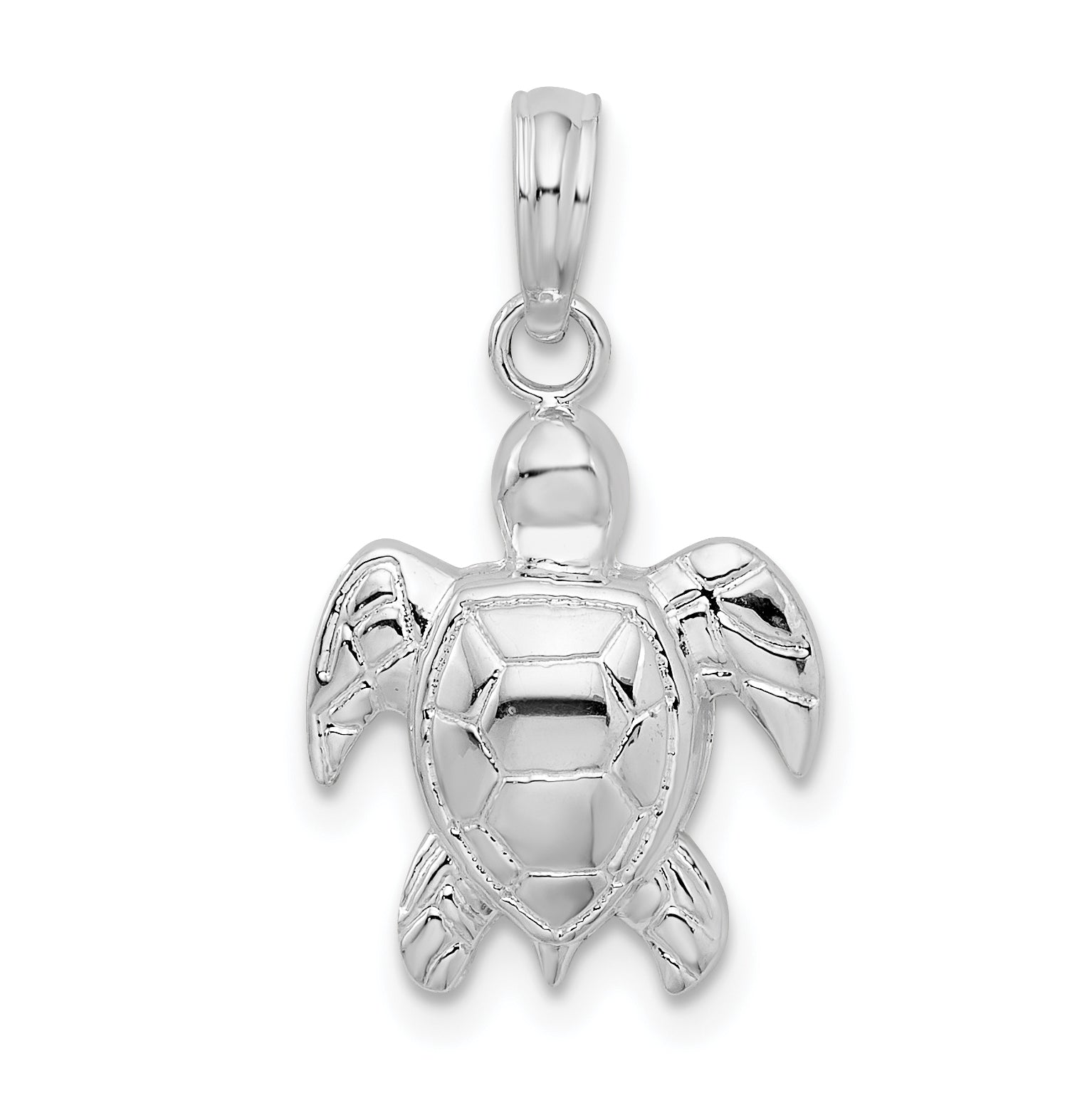 De-Ani Sterling Silver Rhodium-Plated Polished Sea Turtle Pendant Main image