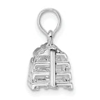 De-Ani Sterling Silver Rhodium-Plated Polished 3D Empty Lobster Trap Pendant