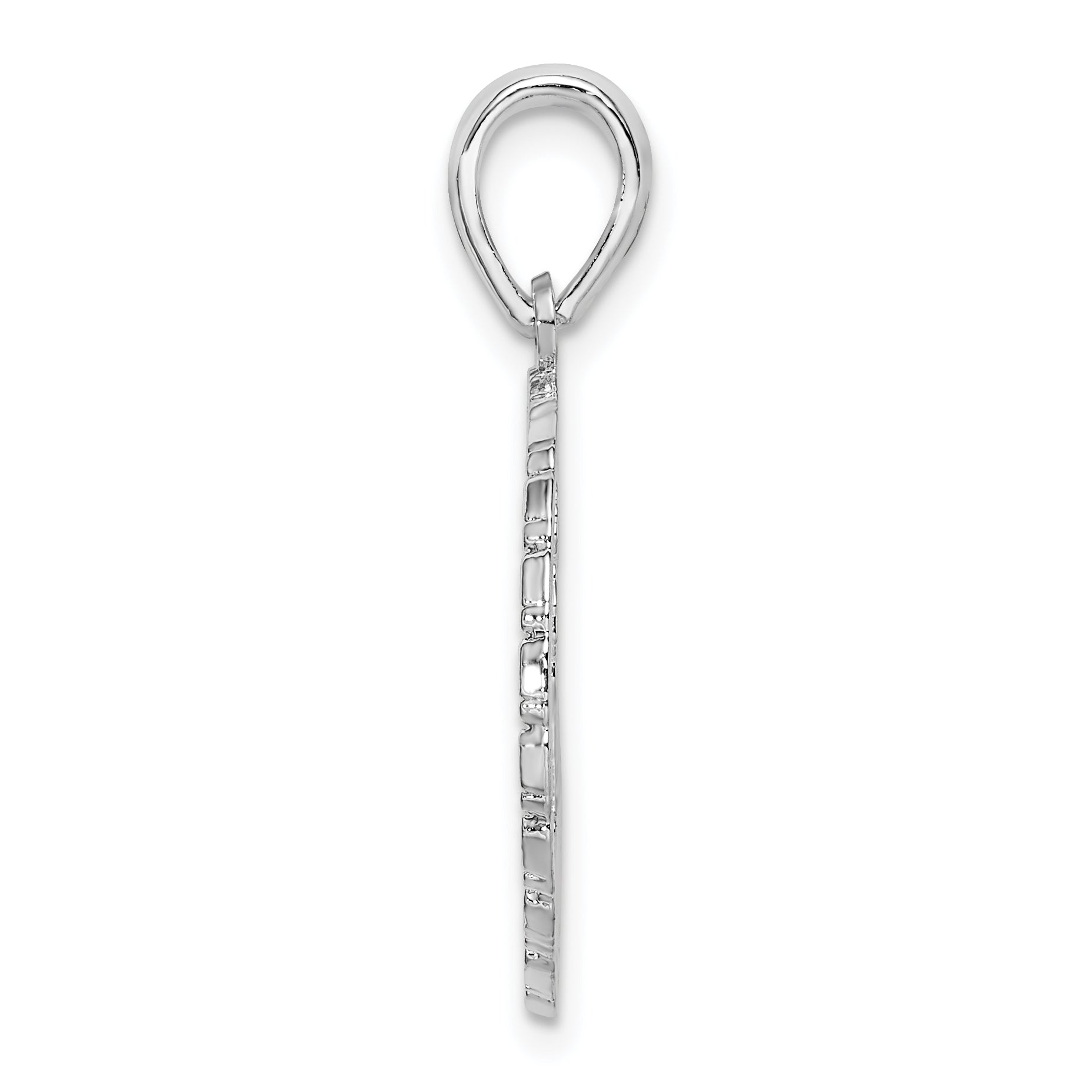 De-Ani Sterling Silver Rhodium-Plated Jamaica with Palm Tree Cut-Out Disc Pendant