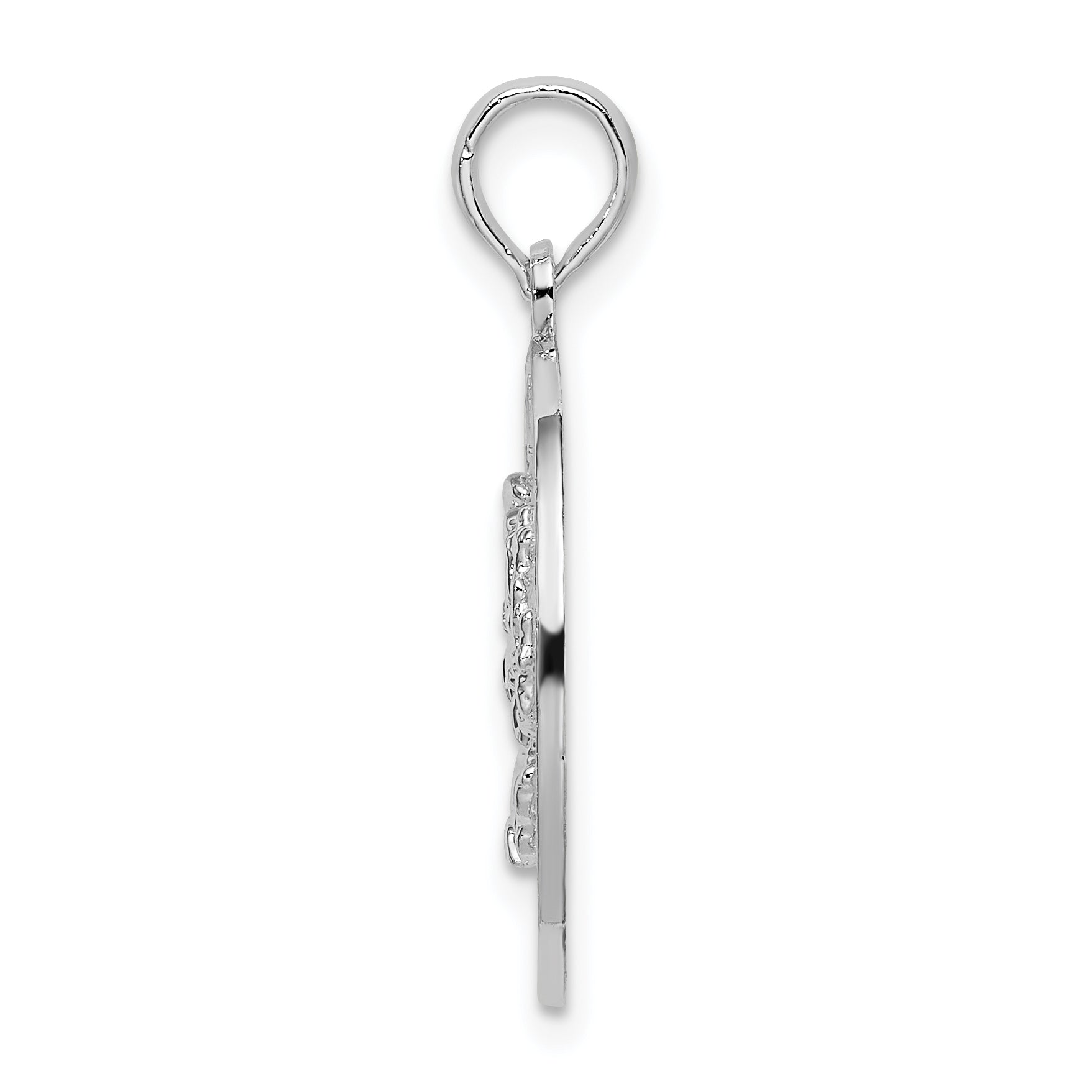 De-Ani Sterling Silver Rhodium-Plated Jamaica Round Circle with Crab Pendant Secondary image