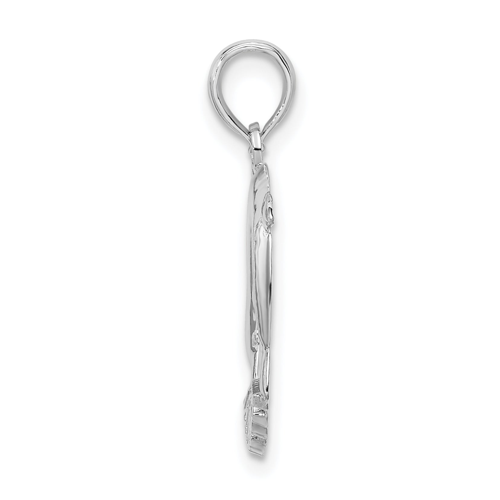 De-Ani Sterling Silver Rhodium-Plated Jamaica 2 Jumping Dolphins Pendant Secondary image