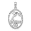 De-Ani Sterling Silver Rhodium-Plated Jamaica Oval Bird and Flower Pendant