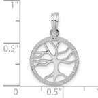 De-Ani Sterling Silver Rhodium-plated Polished Cut-Out Tree of Life Pendant