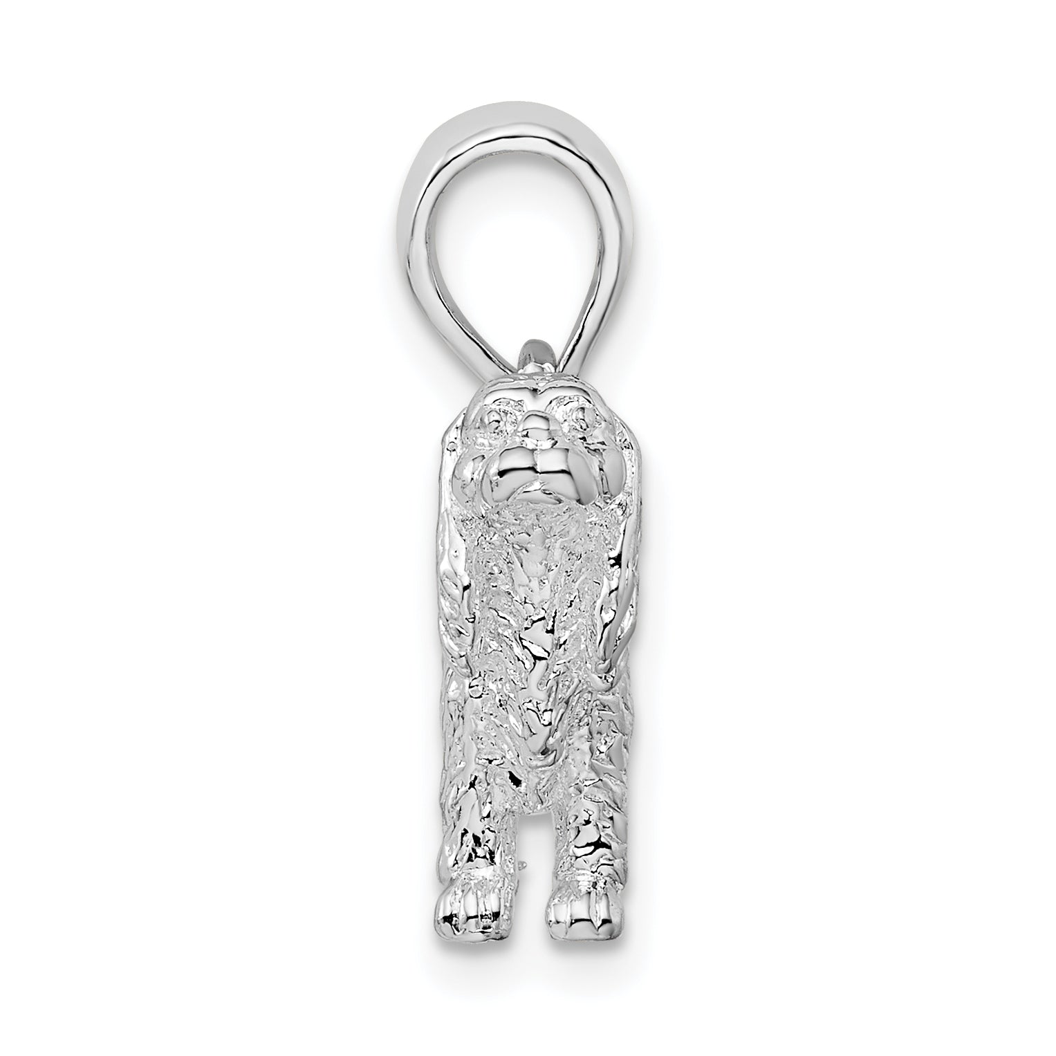 De-Ani Sterling Silver Rhodium-Plated 3D Cavalier King Charles Spaniel Pendant Secondary image