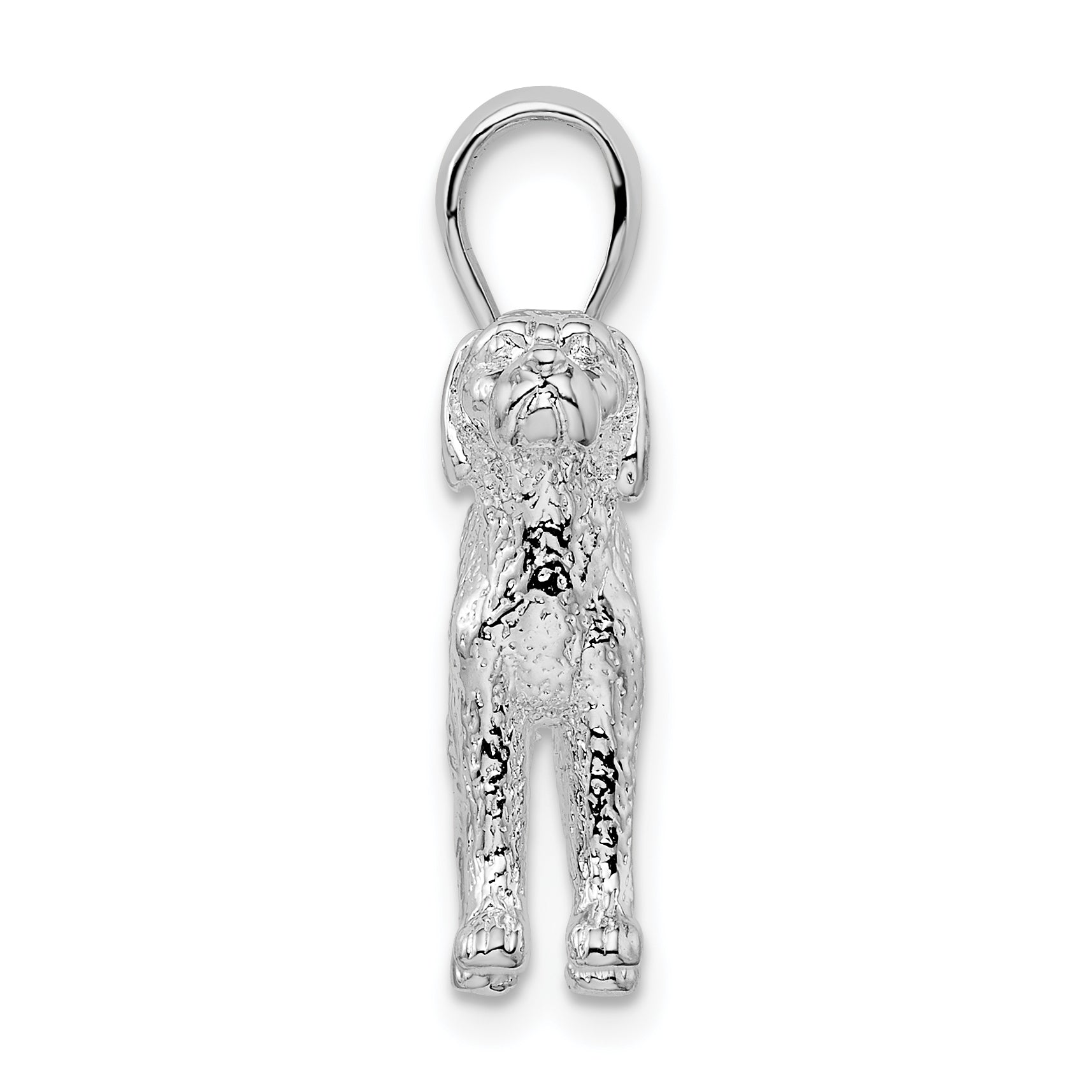De-Ani Sterling Silver Rhodium-Plated Textured 3D English Pointer Dog Pendant Secondary image