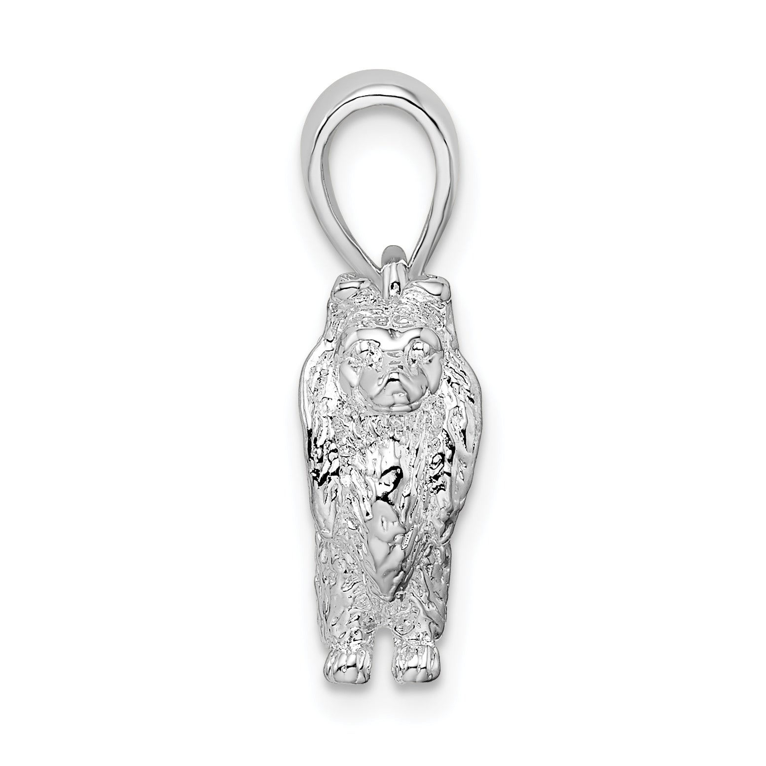 De-Ani Sterling Silver Rhodium-Plated Textured 3D Shetland Sheepdog Pendant Secondary image