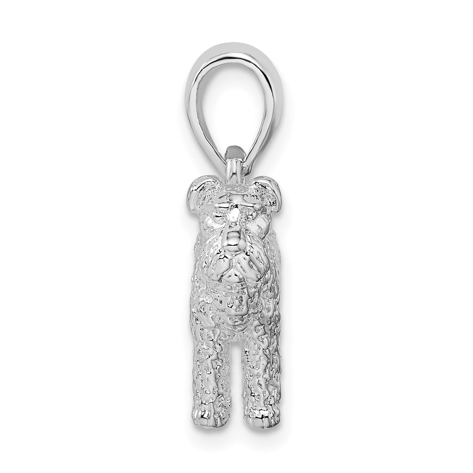 De-Ani Sterling Silver Rhodium-Plated Textured 3D Welsh Terrier Pendant Secondary image