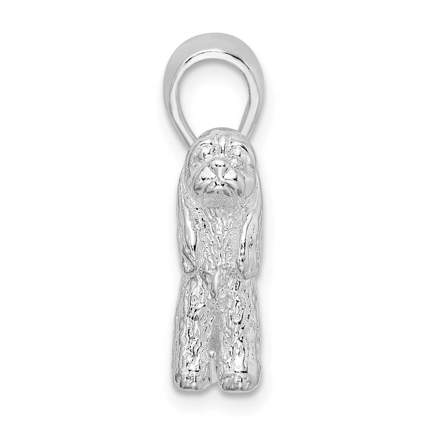 De-Ani Sterling Silver Rhodium-Plated Textured 3D Cocker Spaniel Pendant Secondary image