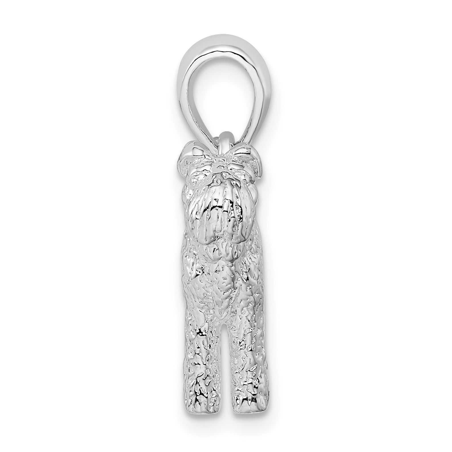 De-Ani Sterling Silver Rhodium-Plated Textured 3D Kerry Blue Terrier Pendant Secondary image