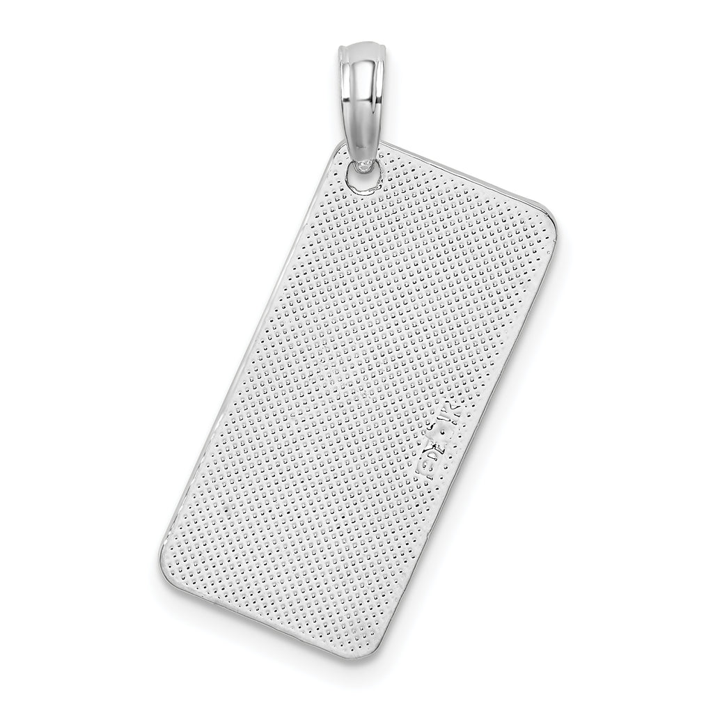 De-Ani Sterling Silver Rhodium-Plated St. Thomas License Plate Pendant