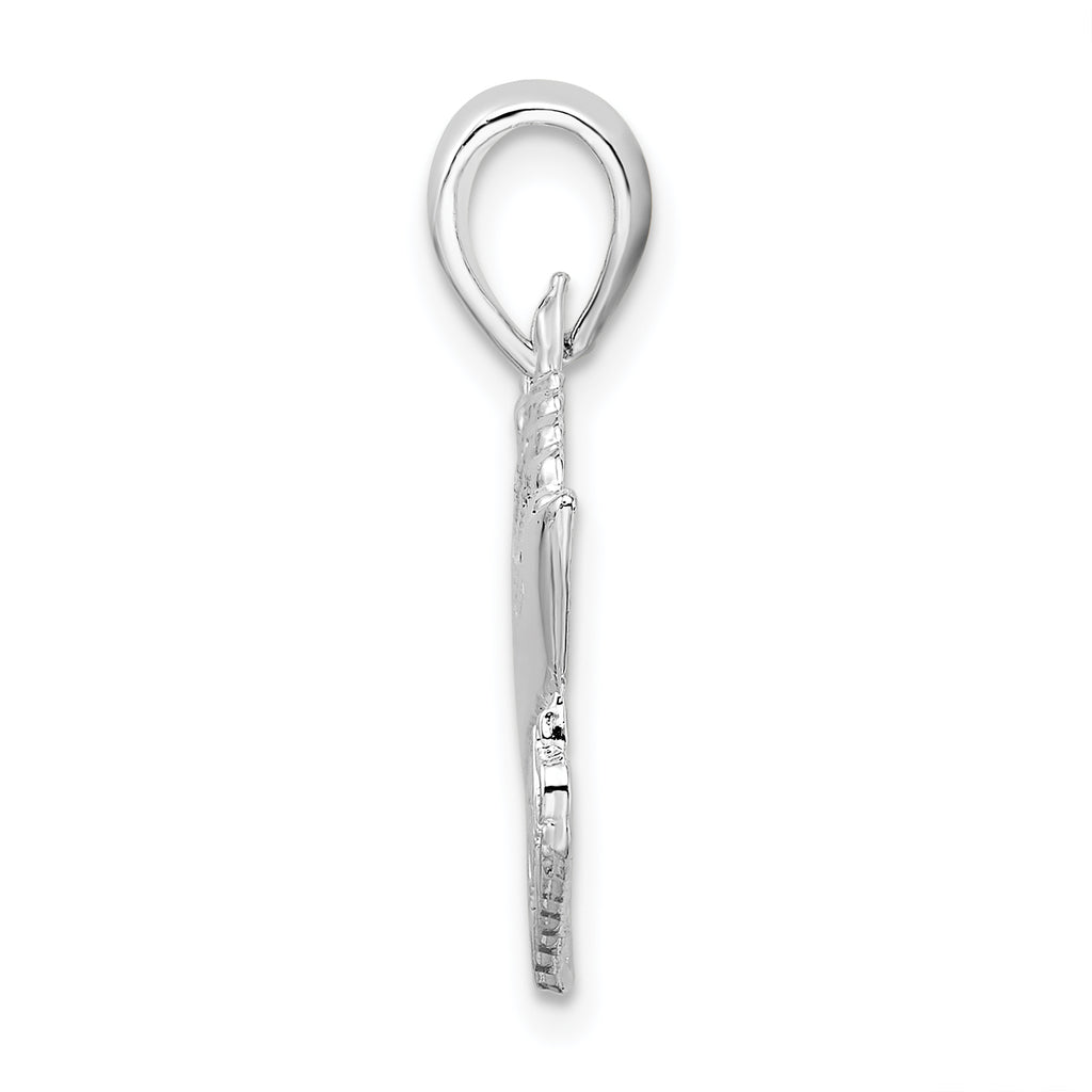 De-Ani Sterling Silver Rhodium-Plated Polished St. Thomas Cruise Ship Pendant