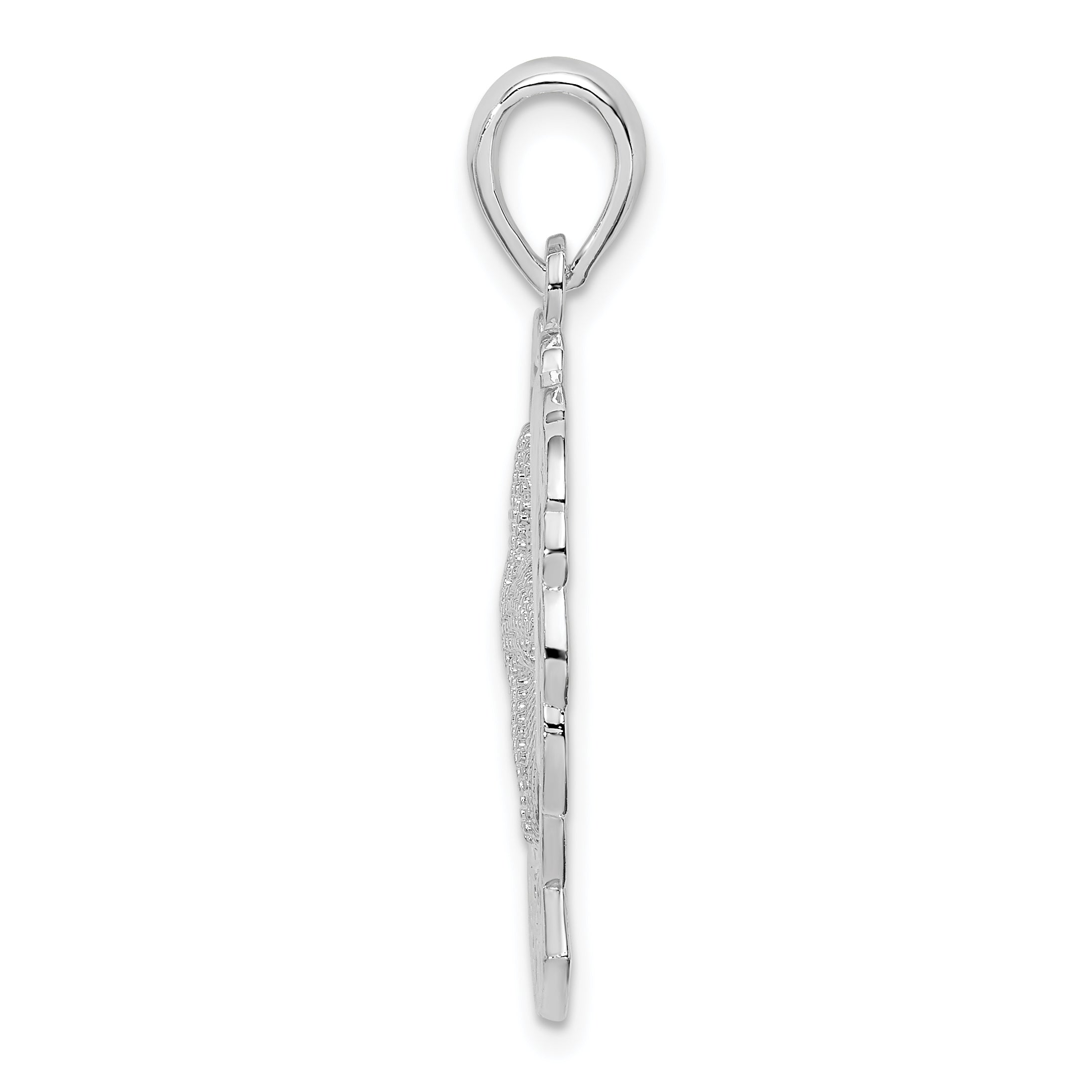 De-Ani Sterling Silver Rhodium-Plated St. Thomas Starfish and Dolphin Pendant Secondary image