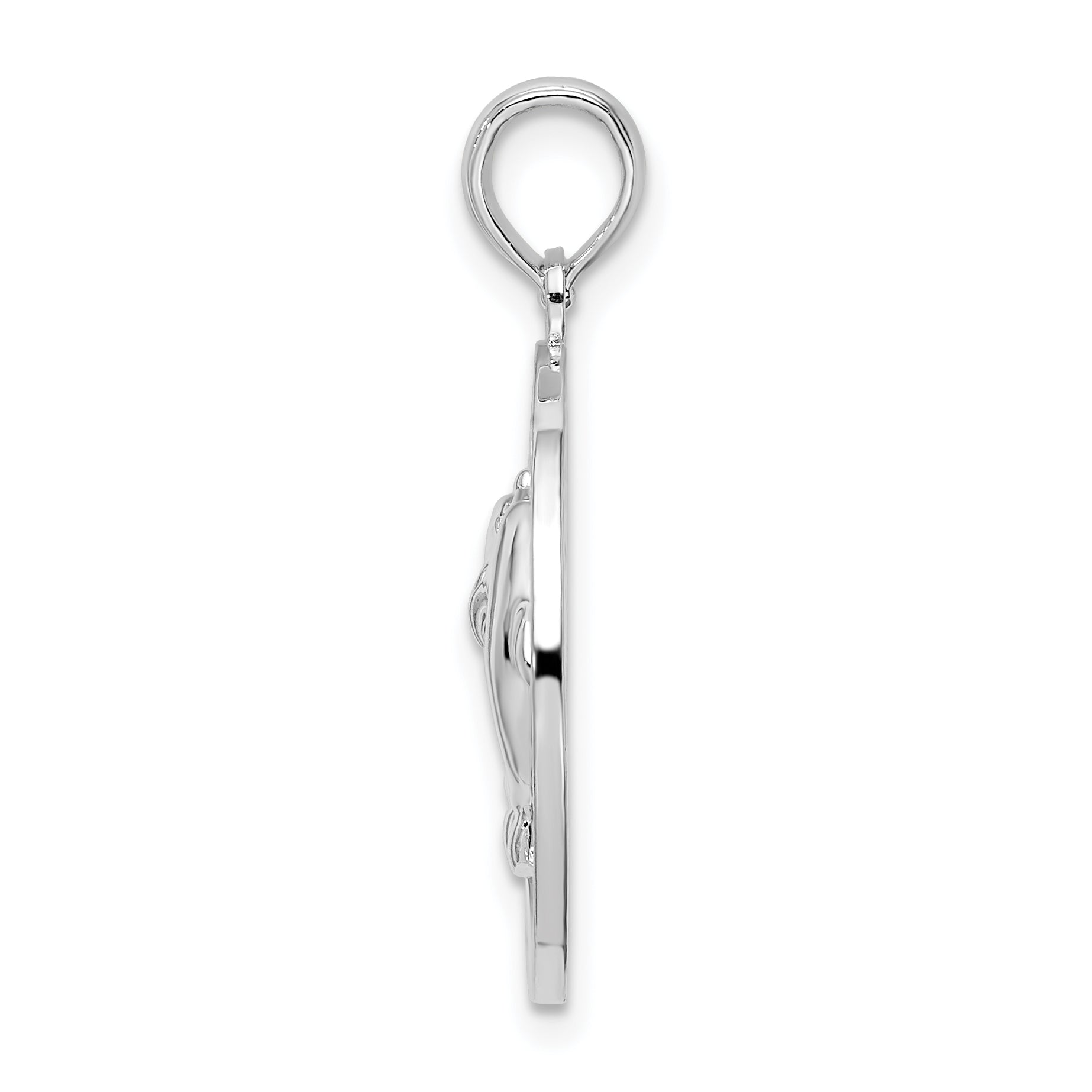De-Ani Sterling Silver Rhodium-Plated St. Thomas Circle with Dolphins Pendant Secondary image