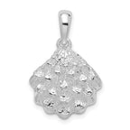 De-Ani Sterling Silver Rhodium-Plated Textured Oyster Shell Pendant