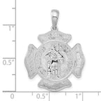 De-Ani Sterling Silver Rhodium-Plated St. Florian Fire Department Medal Pendant