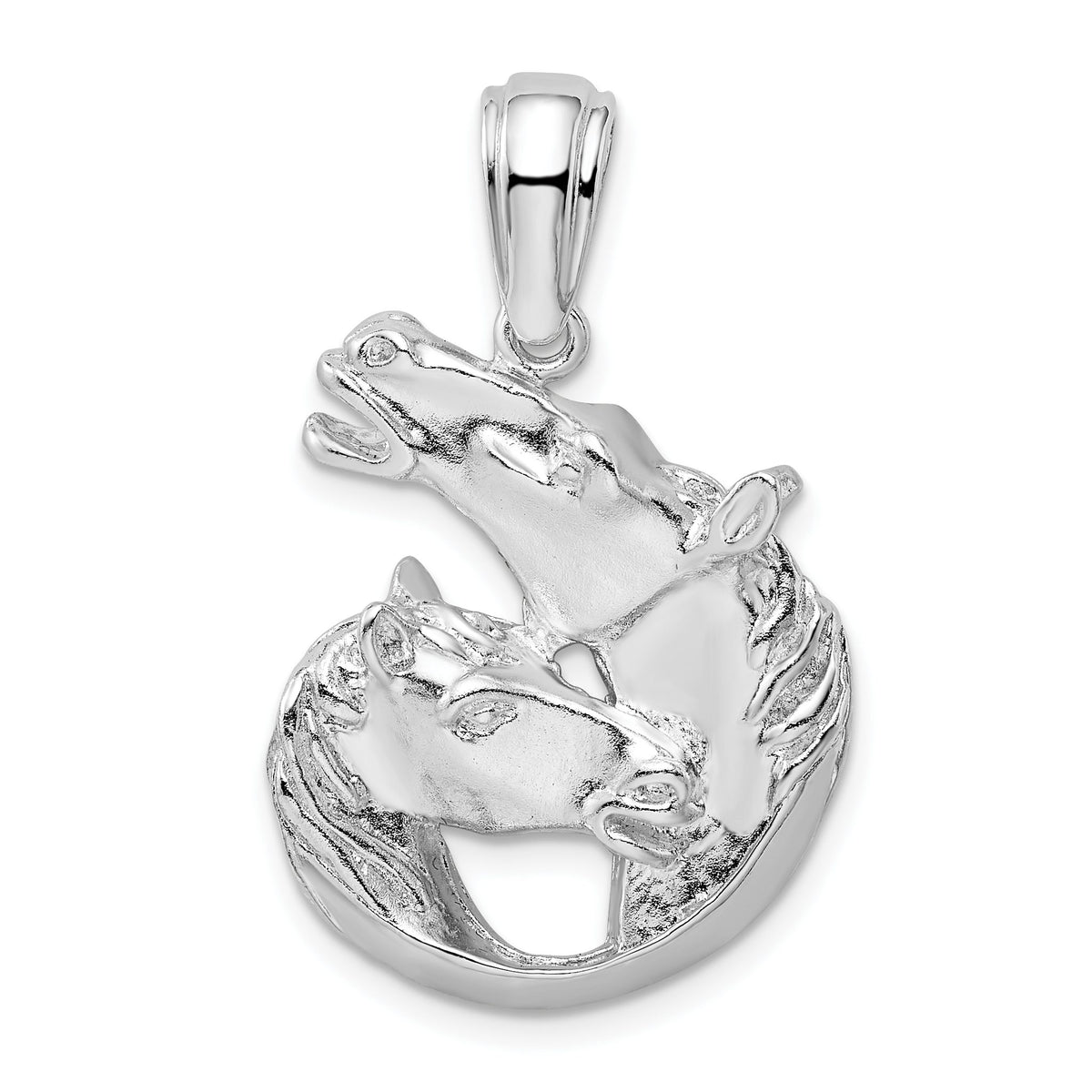 Horse and Foal Pendant in Sterling Silver - Sophia Jewelers Main image