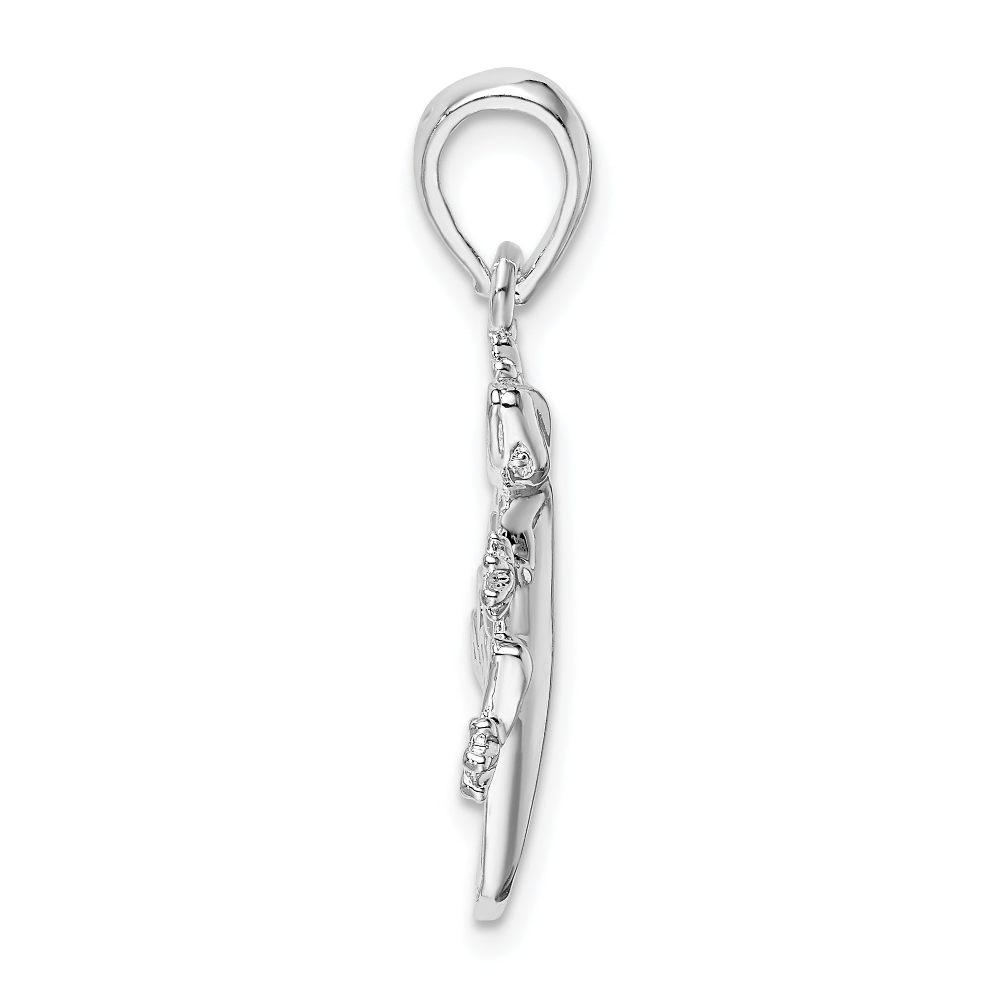 De-Ani Sterling Silver Rhodium-Plated Polished Gecko Pendant Secondary image