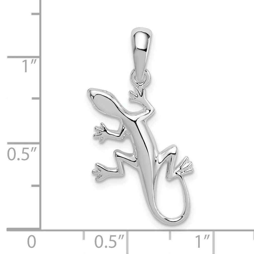 De-Ani Sterling Silver Rhodium-Plated Polished Gecko Pendant
