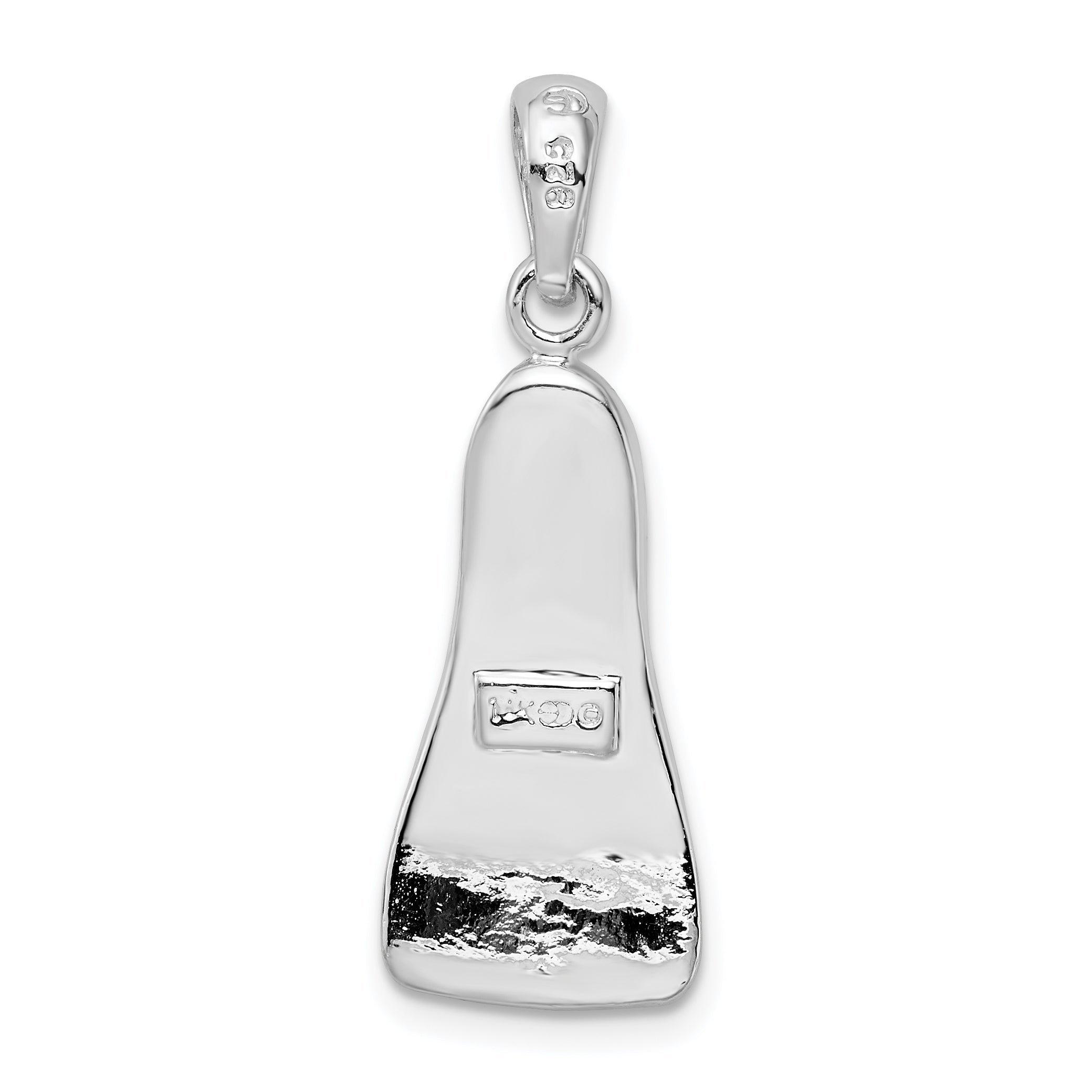 De-Ani Sterling Silver Rhodium-Plated Polished 3D Scuba Flipper Pendant