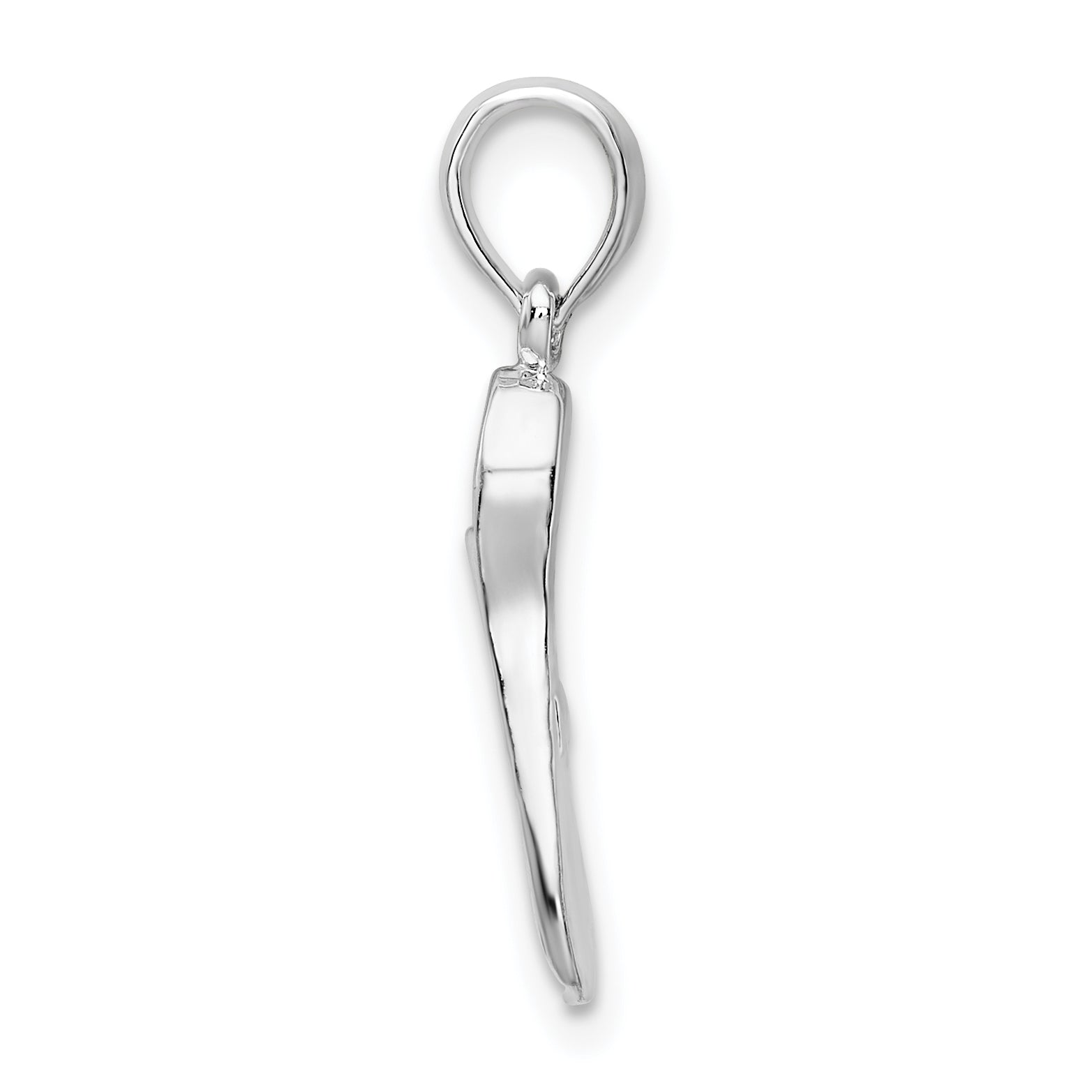De-Ani Sterling Silver Rhodium-plated Polished 3D Scuba Flipper Pendant