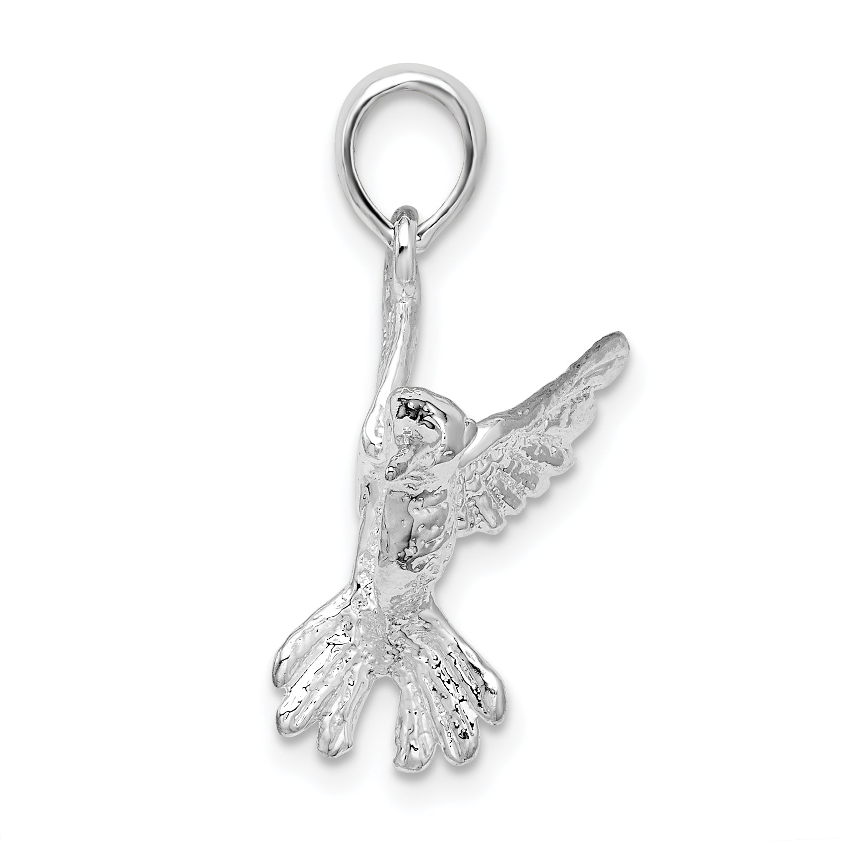 De-Ani Sterling Silver Rhodium-Plated Polished Hummingbird Pendant Secondary image