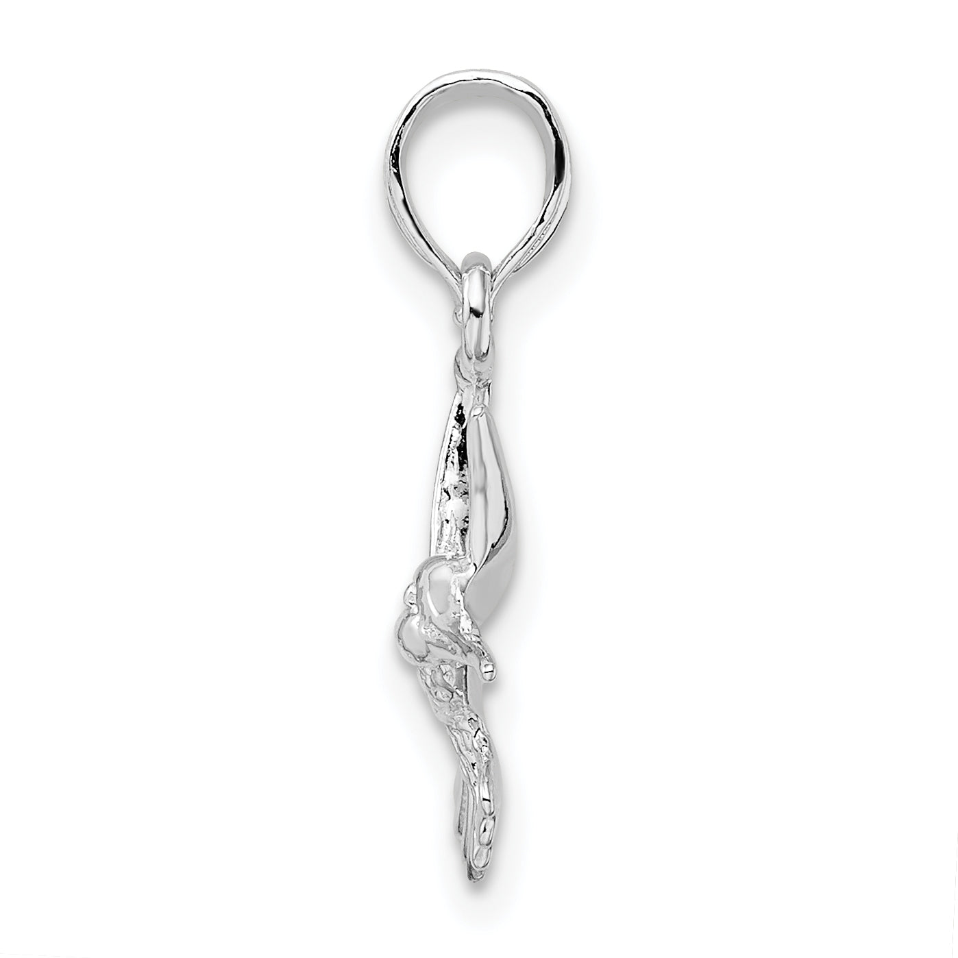 De-Ani Sterling Silver Rhodium-Plated Polished Hummingbird Pendant Secondary image