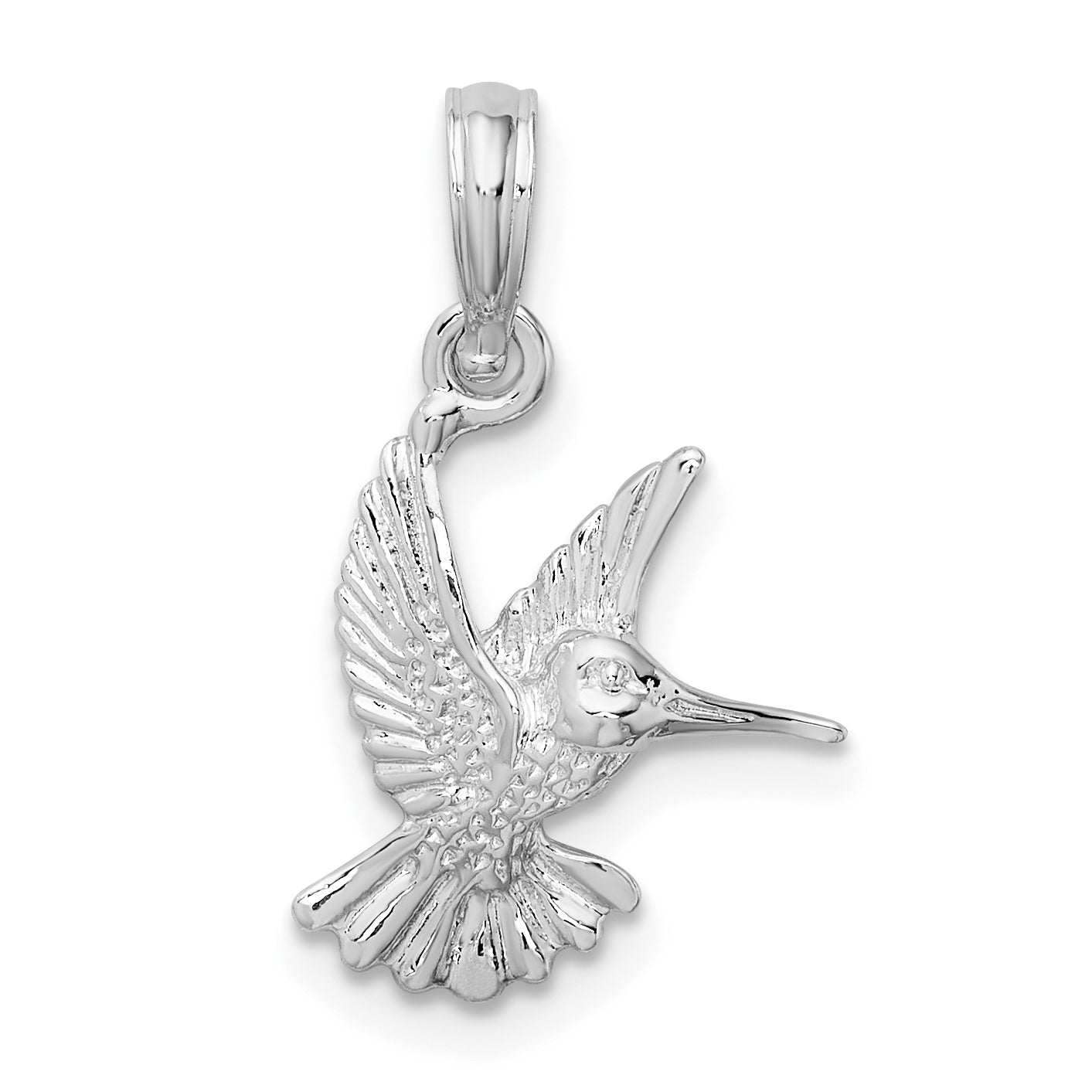 De-Ani Sterling Silver Rhodium-Plated Polished Hummingbird Pendant Main image