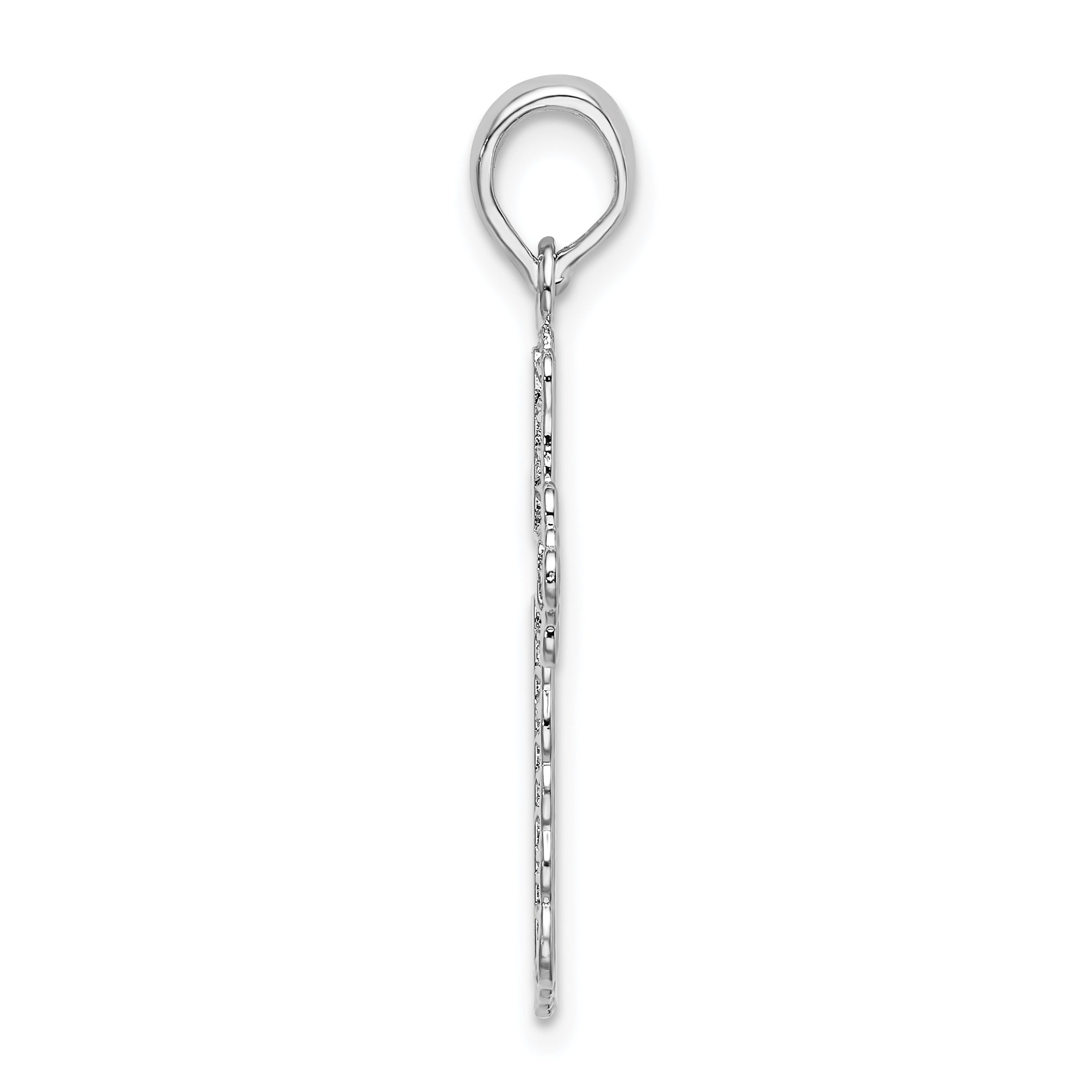 De-Ani Sterling Silver Polished Lace-edge Cross Pendant Secondary image