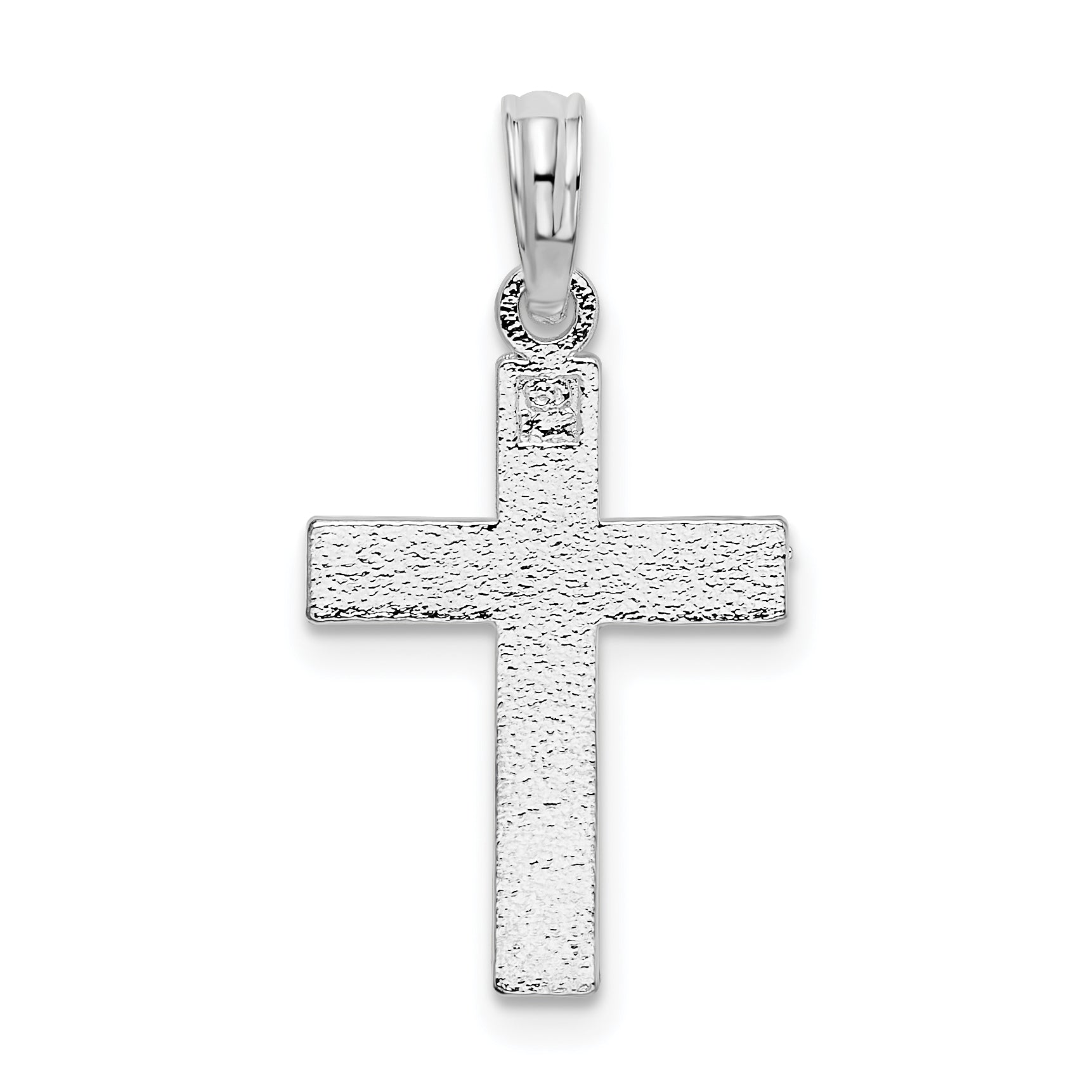 De-Ani Sterling Silver Rhodium-plated All-Over Diamond-Cut Latin Cross Pendant