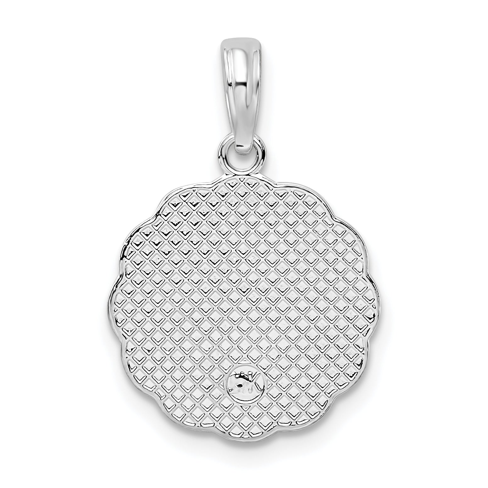 De-Ani Sterling Silver Rhodium-Plated Scalloped Holy Communion Pendant