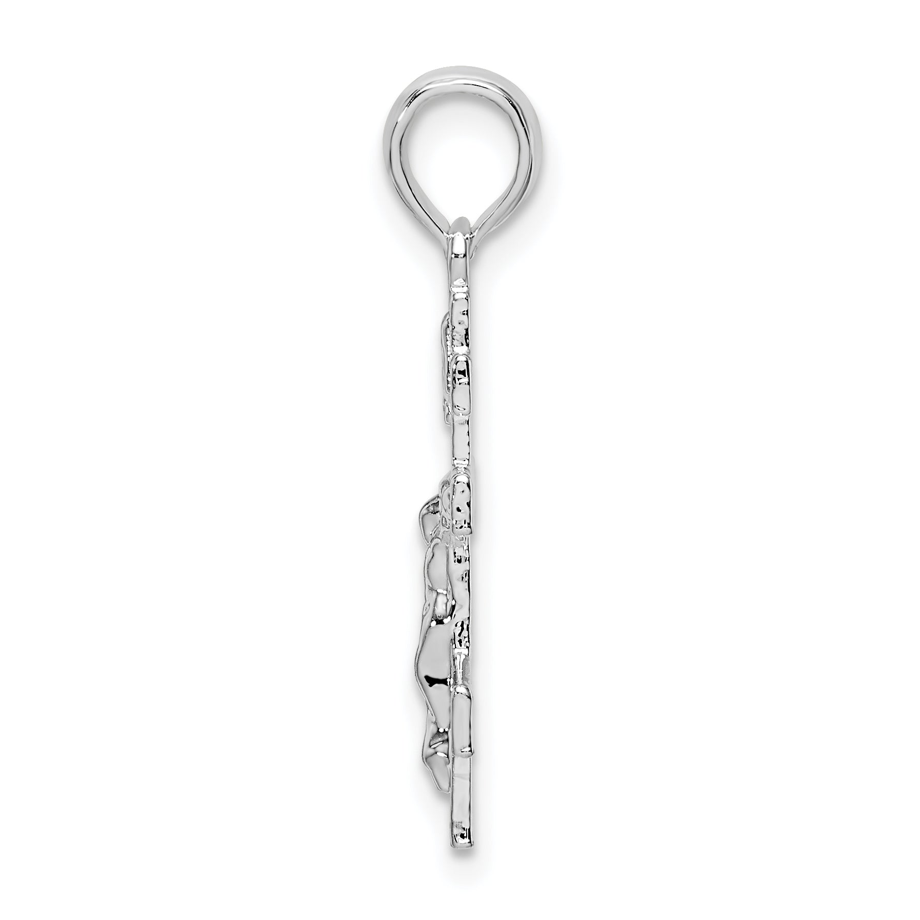 De-Ani Sterling Silver Rhodium-Plated Polished Byzantine Crucifix Pendant Secondary image