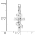 De-Ani Sterling Silver Rhodium-Plated Polished Byzantine Crucifix Pendant