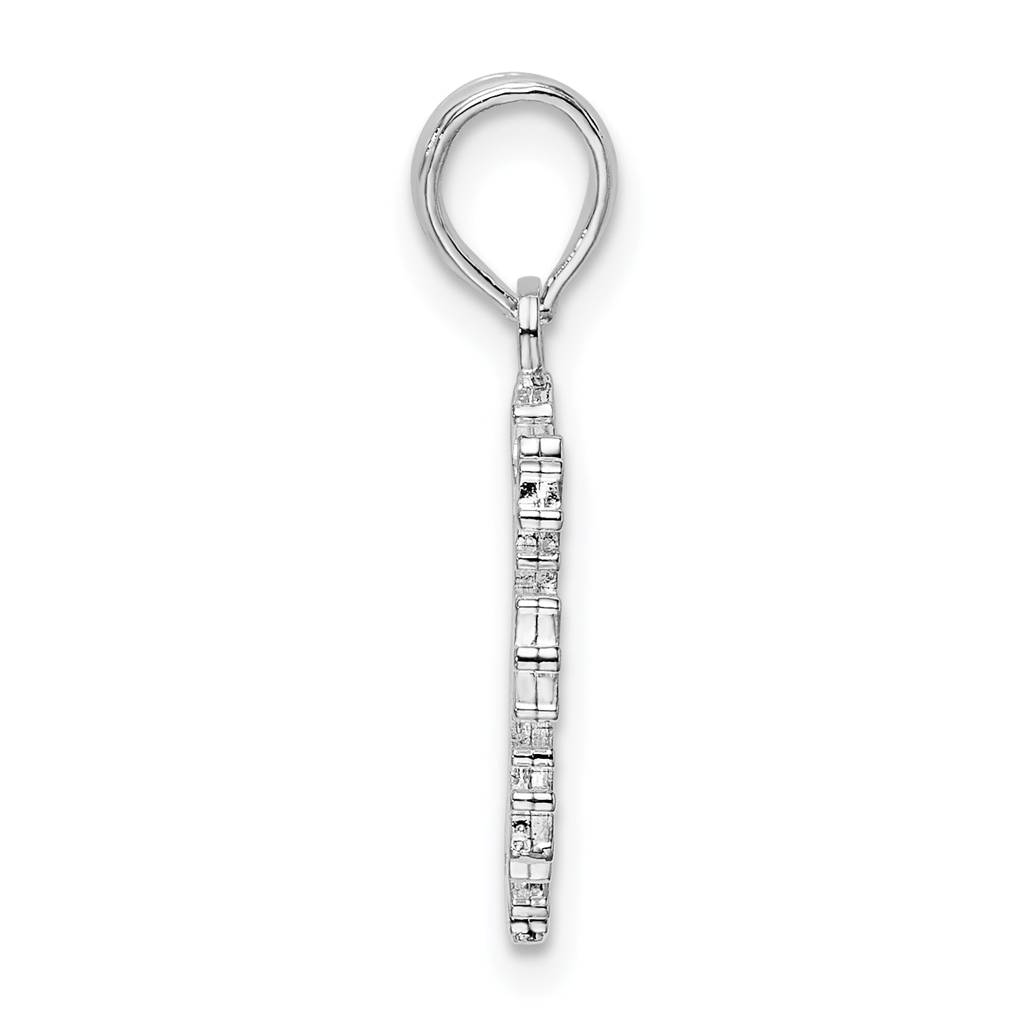 De-Ani Sterling Silver Rhodium-plated Polished Cut-Out Snowflake Pendant