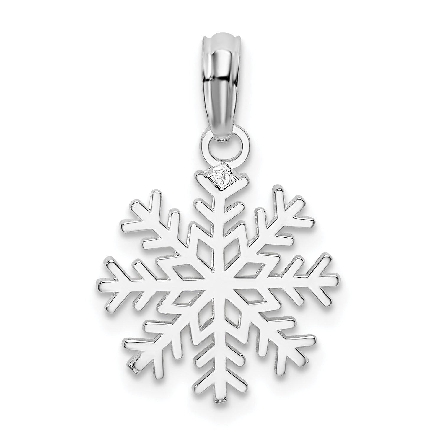 De-Ani Sterling Silver Rhodium-plated Polished Cut-Out Snowflake Pendant