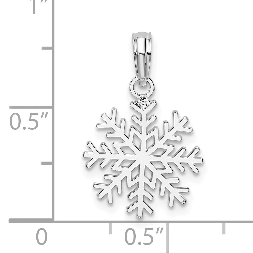 De-Ani Sterling Silver Rhodium-plated Polished Cut-Out Snowflake Pendant