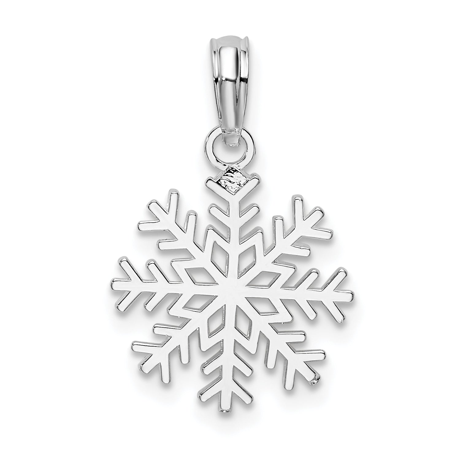 De-Ani Sterling Silver Rhodium-plated Polished Cut-Out Snowflake Pendant Main image