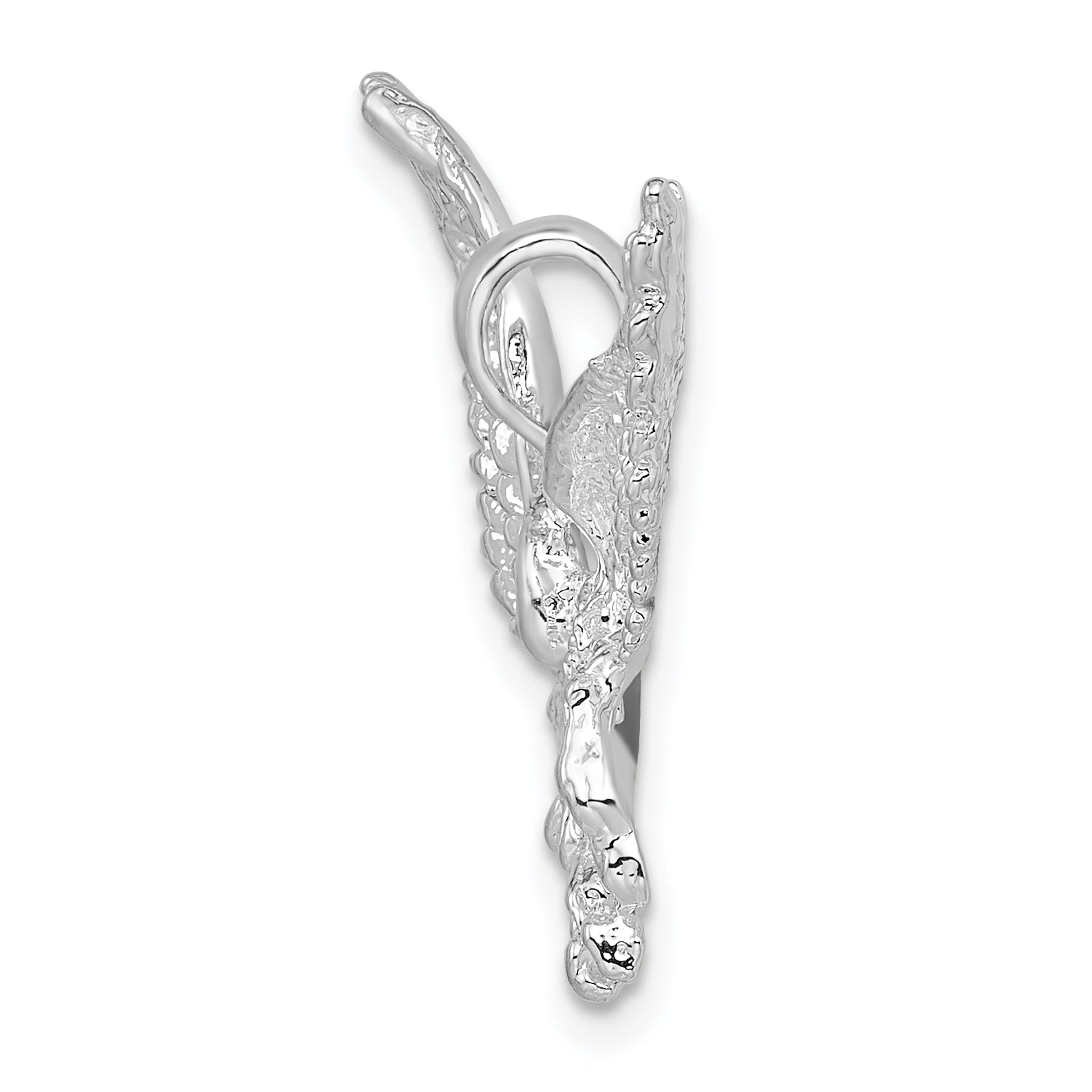 De-Ani Sterling Silver Rhodium-Plated Polished Flying Eagle Pendant Secondary image