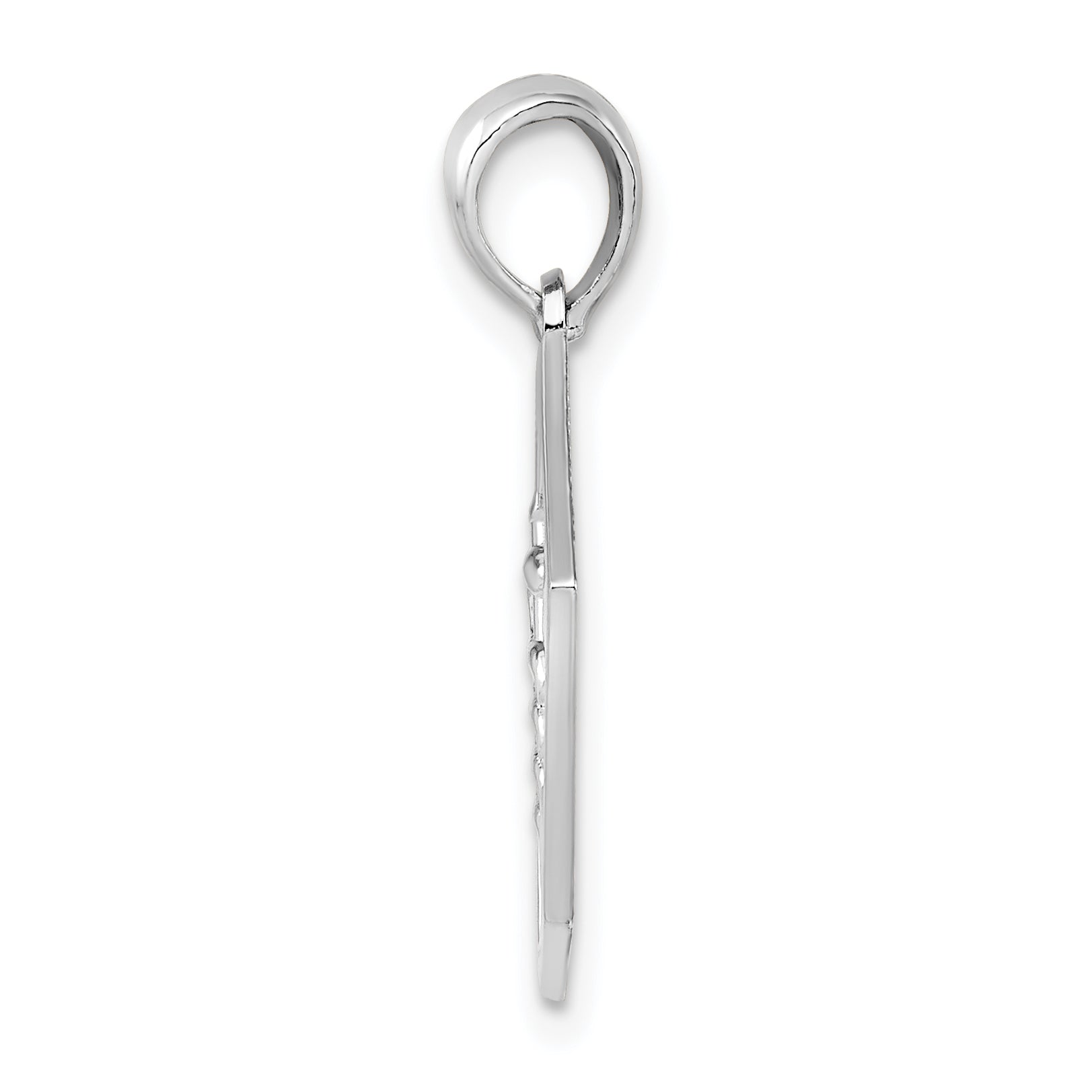 De-Ani Sterling Silver Rhodium-Plated Polished Caduceus Hexagon Disc Pendant Secondary image