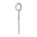 De-Ani Sterling Silver Rhodium-Plated Polished Caduceus Hexagon Disc Pendant