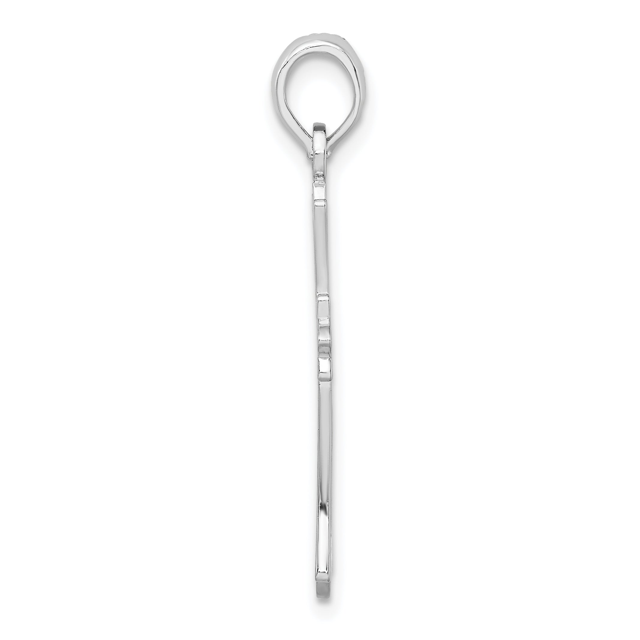 De-Ani Sterling Silver Rhodium-Plated Pointed Ends Cut-Out Cross Pendant Secondary image