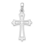 De-Ani Sterling Silver Rhodium-Plated Pointed Ends Cut-Out Cross Pendant