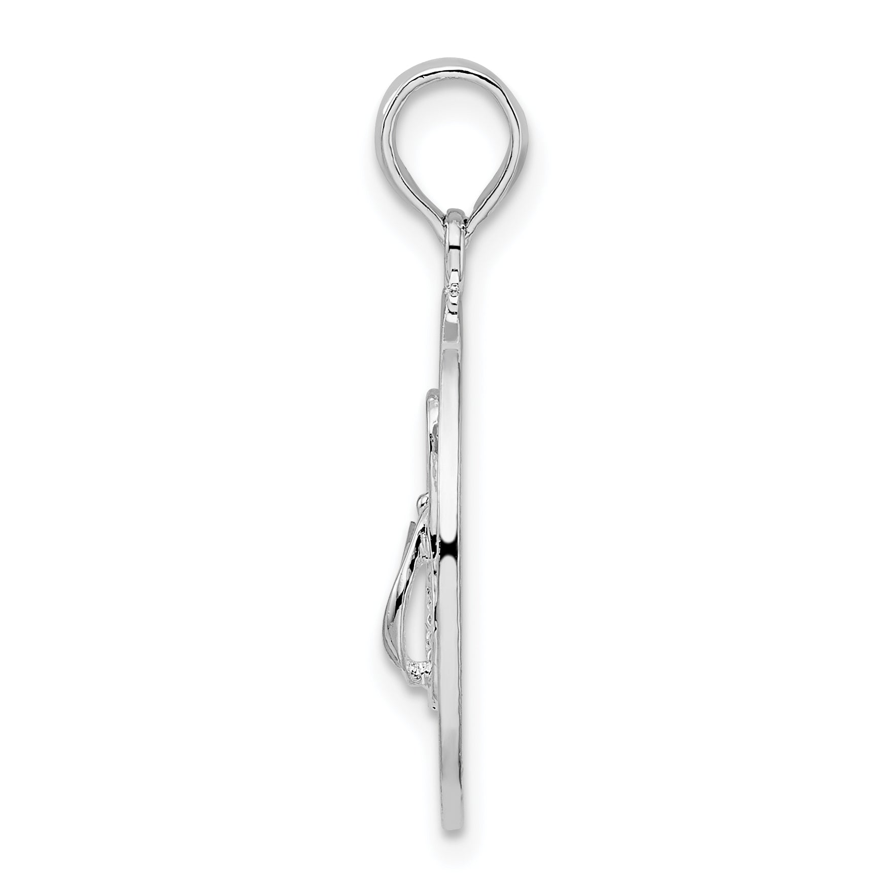De-Ani Sterling Silver Rhodium-Plated Pentwater Michigan Circle with Flip Flop Pendant Secondary image