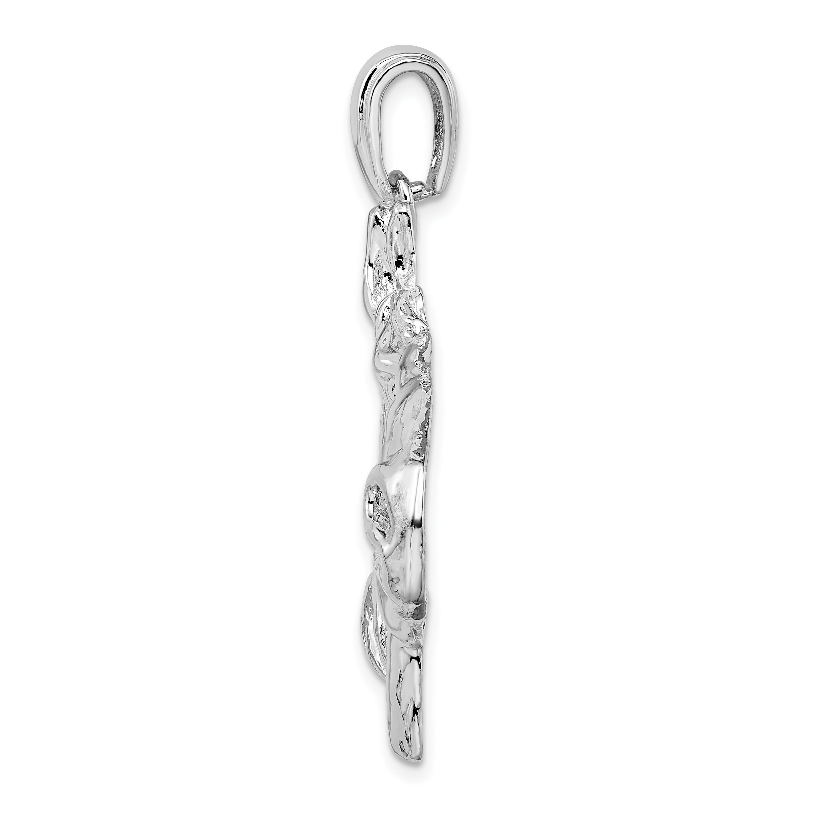 De-Ani Sterling Silver Rhodium-Plated Polished Large Horse Head Pendant Secondary image