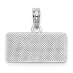 De-Ani Sterling Silver Rhodium-Plated OBX North Carolina License Plate Pendant