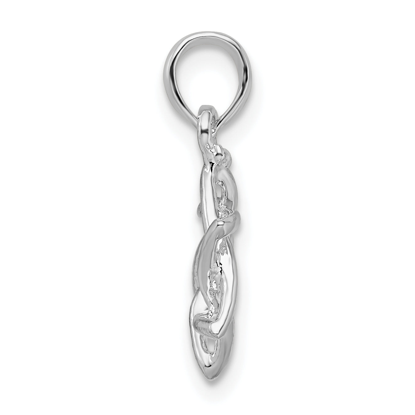 De-Ani Sterling Silver Rhodium-plated Polished 3D Cut-Out Star of David Pendant Secondary image