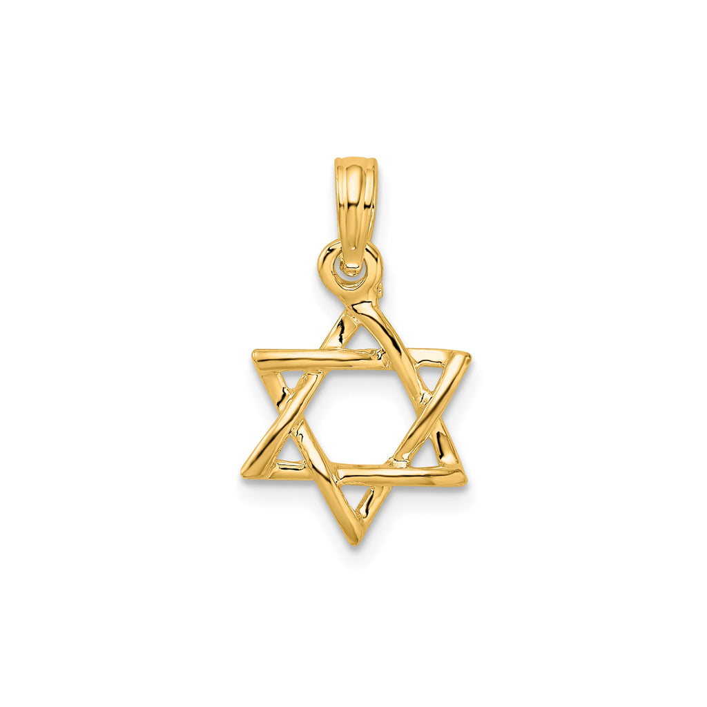 3D Cut-Out Star of David Pendant in Gold-Plated Sterling Silver - Sophia Jewelers