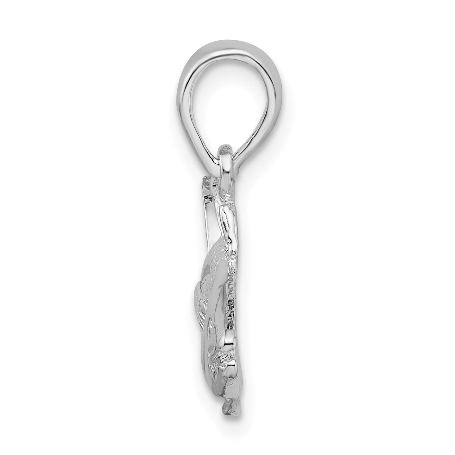 De-Ani Sterling Silver Rhodium-Plated Polished Yellowfin Tuna Fish Pendant Secondary image