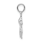 De-Ani Sterling Silver Rhodium-Plated Polished Big and Little Cats Pendant