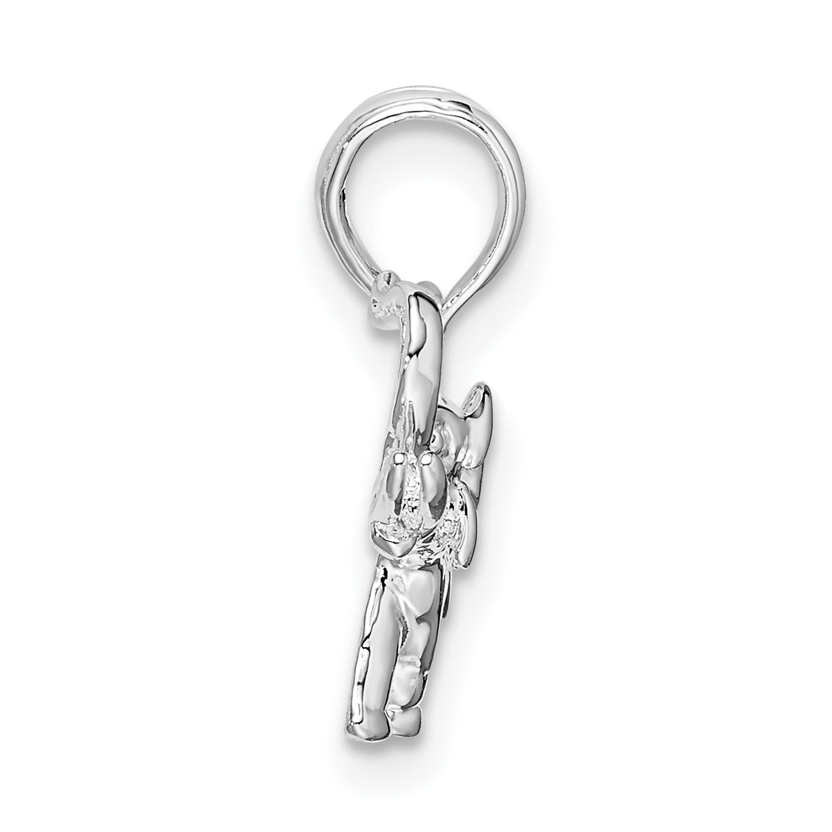 De-Ani Sterling Silver Rhodium-Plated Polished Elephant Pendant Secondary image