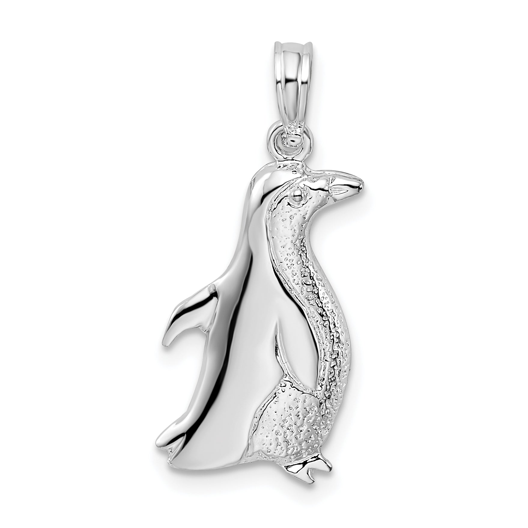 De-Ani Sterling Silver Rhodium-Plated Polished Penguin Pendant Main image